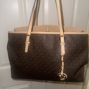 Michael Kors Dark Brown and Tan Tote